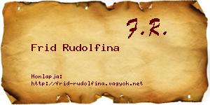 Frid Rudolfina névjegykártya
